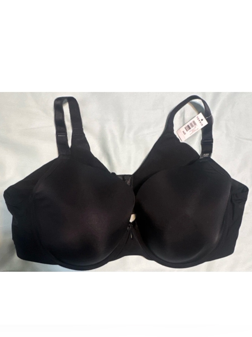 Torrid Curve Lightly Lined Underwired T-Shirt Bra 44D Black Adjustable Straps
